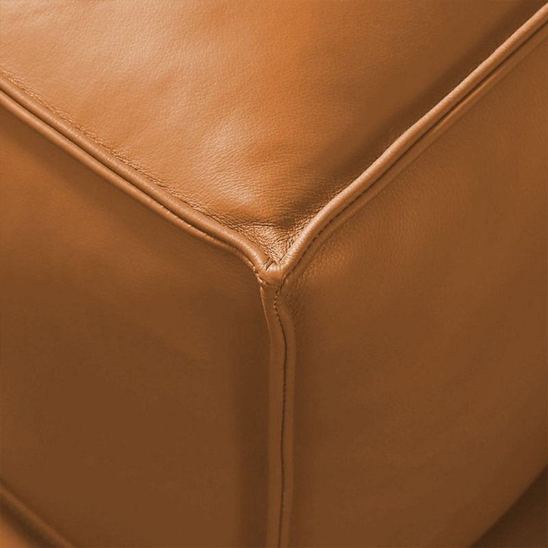 Canapé modulaire orange en cuir véritable, Orange, 4, 28,35 po H x 110,24 po l x 37,4 po P