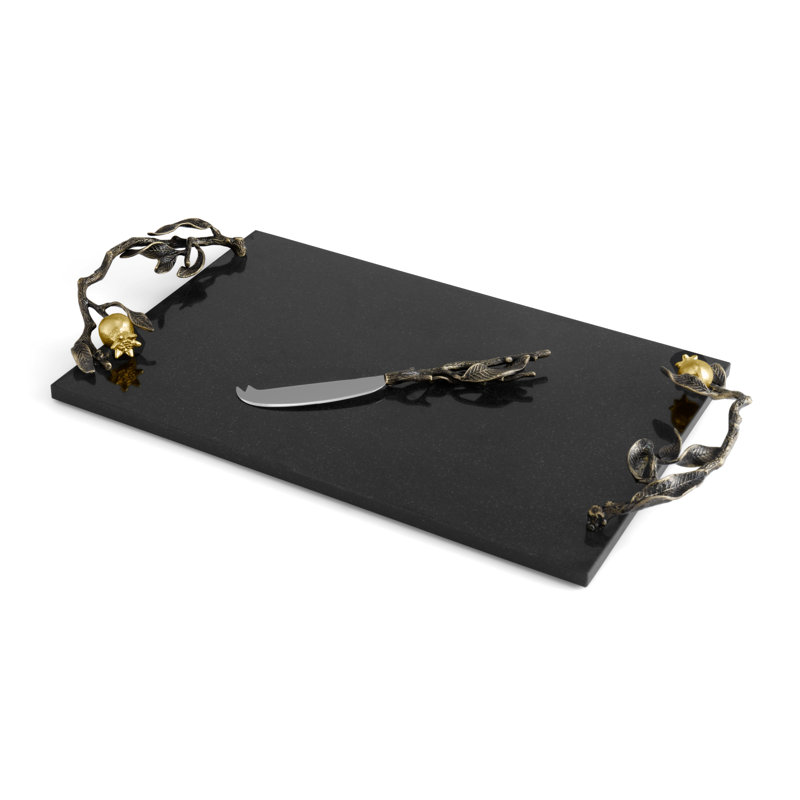 Pomegranate 17.25" L Cheese Board with Knife
