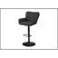 Tabouret de bar, ensemble de 2, réglable, pivotant, hauteur de bar, hauteur de comptoir, cuisine, tissu noir, métal noir, contemporain, moderne-1783236504