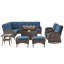Ensemble de conversation d'extérieur pour 7 personnes avec coussins et table de foyer Serita-1945847778