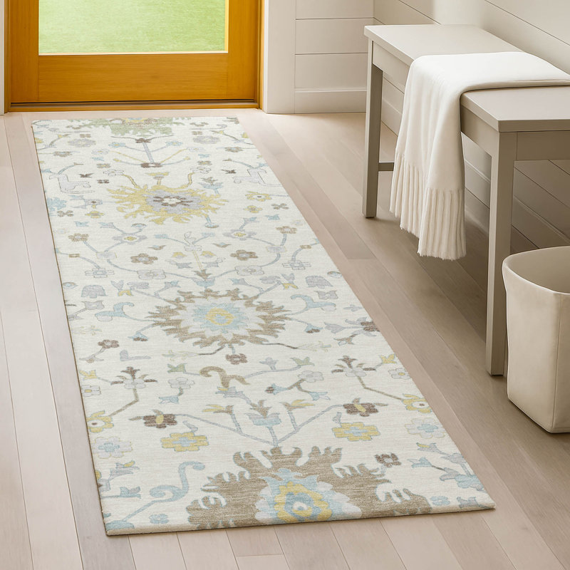 Tapis traditionnel lavable à la machine intérieur / extérieur ACN2609, Prune, 1 pi 8 po x 2 pi 6 po