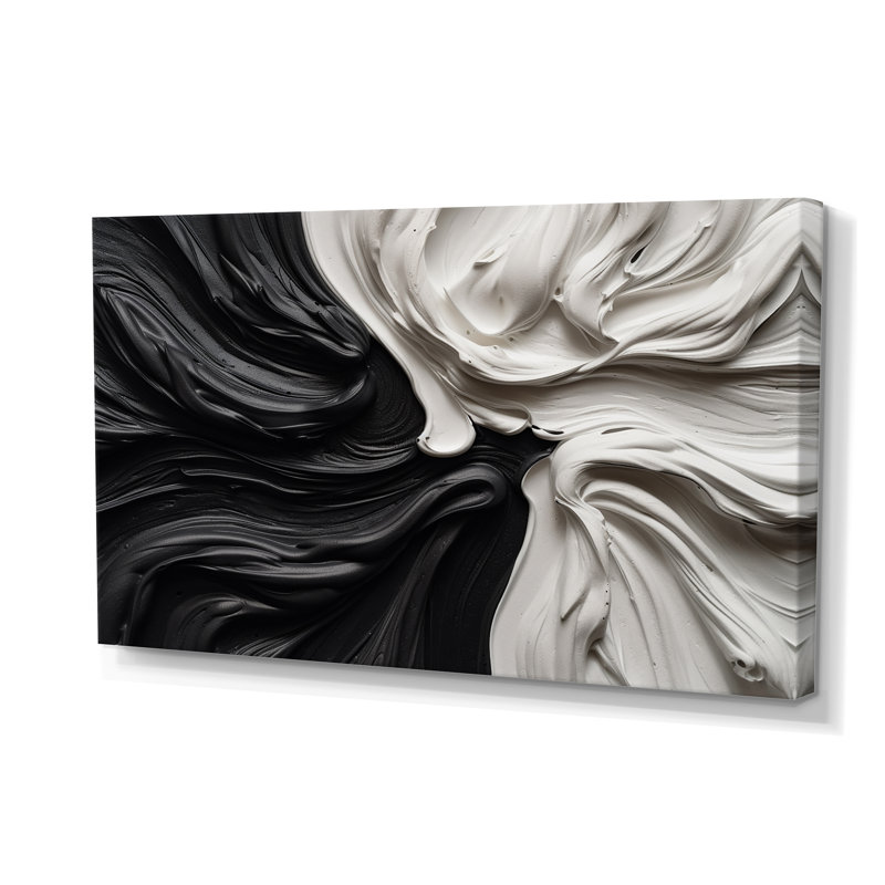 Black White Marbled Dreamscape IV - Modern Geometric Wall Decor