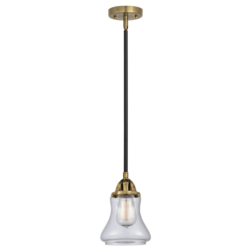 Nouveau 2 - Kymisha - Mini-luminaire suspendu à tige 6 po 1 lumière - Ampoule non incluse - Abat-jour transparent