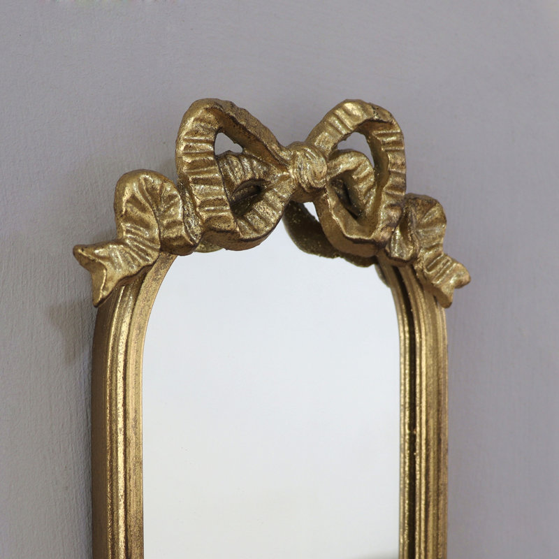 Ensemble de 2 appliques murales à miroir en or 6 x 4,5 x 28 po avec porte-bougie décorative en fer