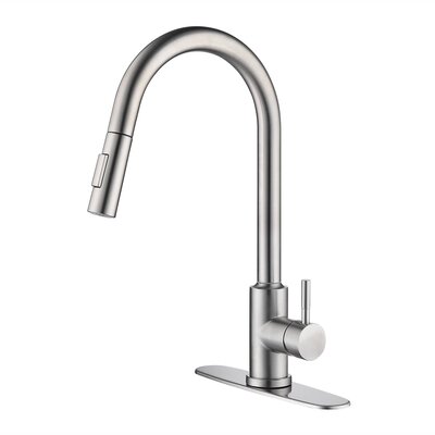 Pull Out Touch Single Handle Kitchen Faucet with Supply Lines -  KIKO HOME, KK-TT-0013-BN