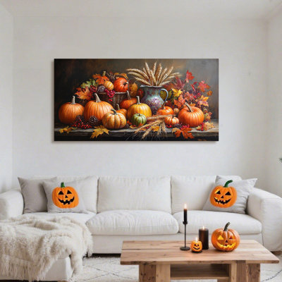 Art mural en forme de citrouille rustique en 2 dimensions