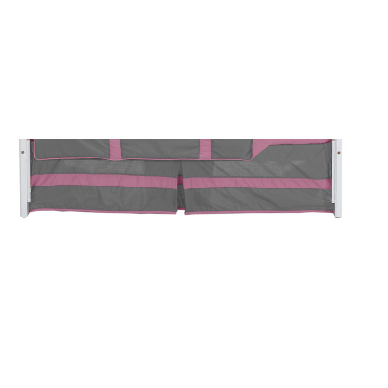 Volant poussière pour lit de bébé Hillard, Gris / Rose