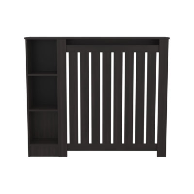 Radiator Cover Cabinet Joseph With Slatted Frame And 3 Shelves, Decorative Heater Cover, Modern Furniture Accent