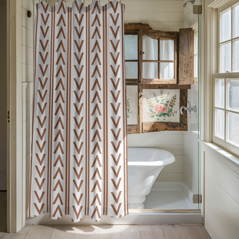 Eclectic Patterns - Rideau de douche standard 1 pièce, H 74 po x l 71 po