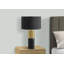 Lighting, H 25 po, lampe de table, béton noir, abat-jour noir, contemporain