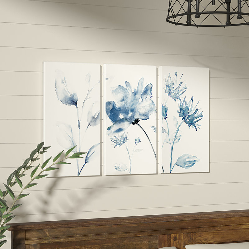 Translucide blues II-multi-pièces sur toile, H 40 po x l 80 po x P 1,5 po