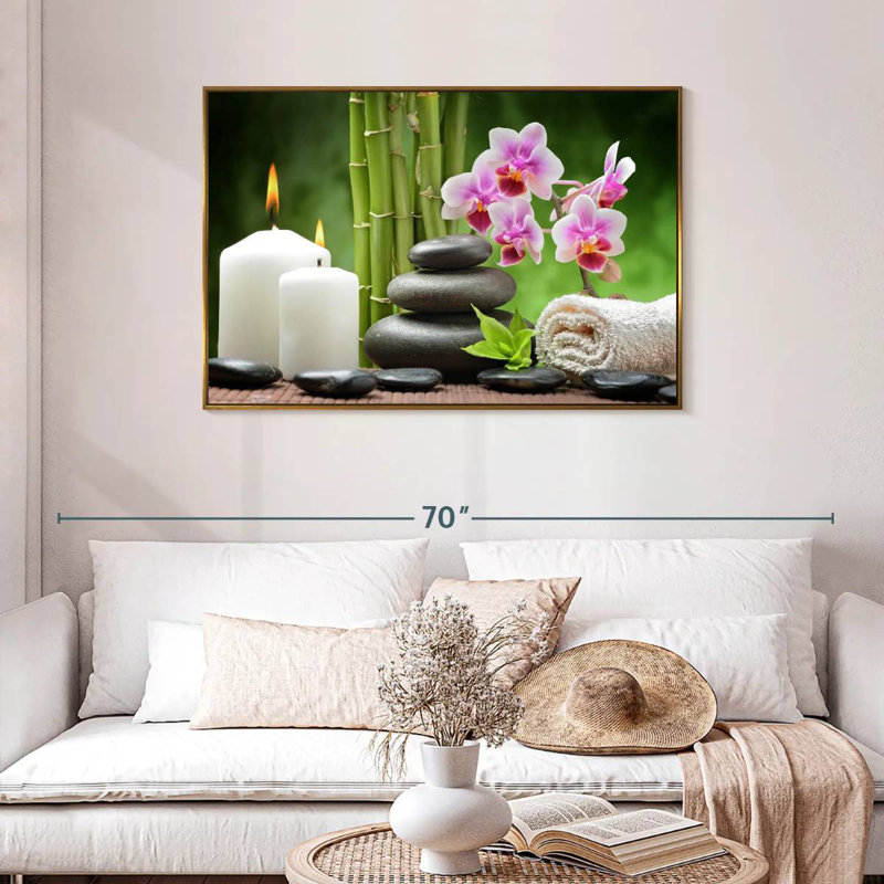 Zen Spa Indulgence, Cadre flottant doré, 43 po x 29 po