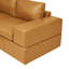 Canapé modulaire personnalisable avec grands accoudoirs carrés et revêtement en cuir assorti-131335453-131335454-131335455