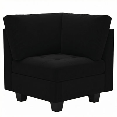 Fauteuil sans accoudoirs en velours Shavera, module d'angle pour canapé modulaire d'angle