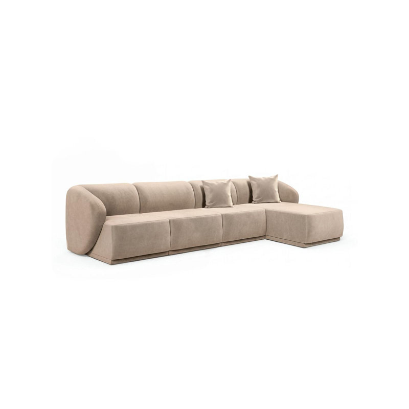 4 Seater Velvet Sofa & Chaise