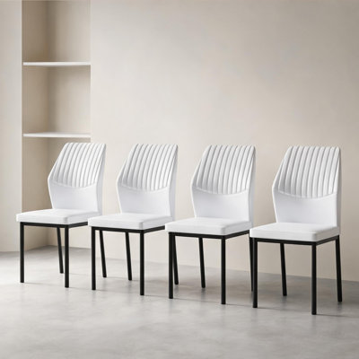 6 Pieces Chairs For Indoor, Set Of 6 Dining Chairs With Metal Leg