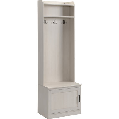 Portemanteau rustique avec banc de rangement pour chaussures, banc d'entrée avec portemanteau, portemanteau décoratif avec tablettes de rangement pour le couloir, grain de bois de vestibule