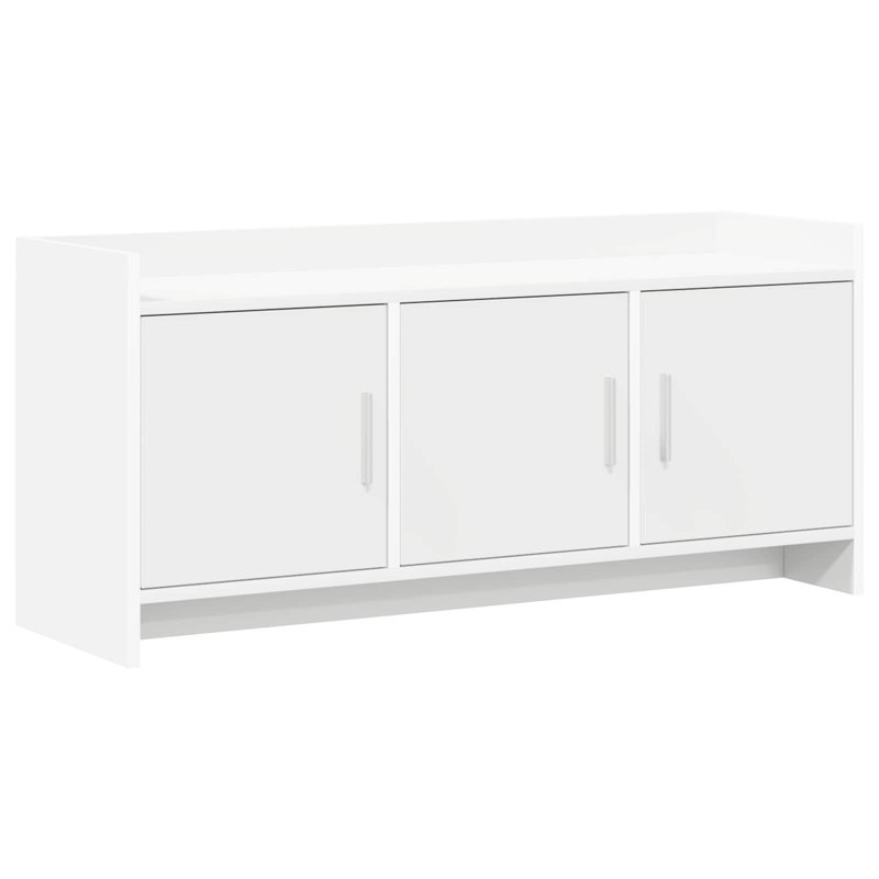 Unfinished TV Stand for TVs up to 49" with Fireplace Included, White