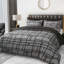 Microfiber Chequered Duvet Cover Set-126670310