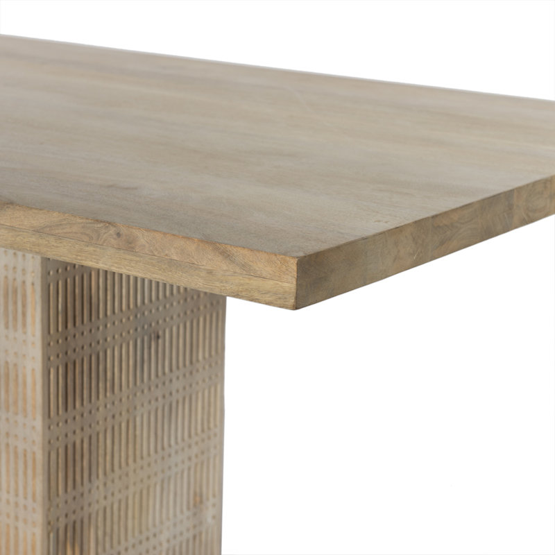 Kelby Solid Wood Dining Table, Light Mango