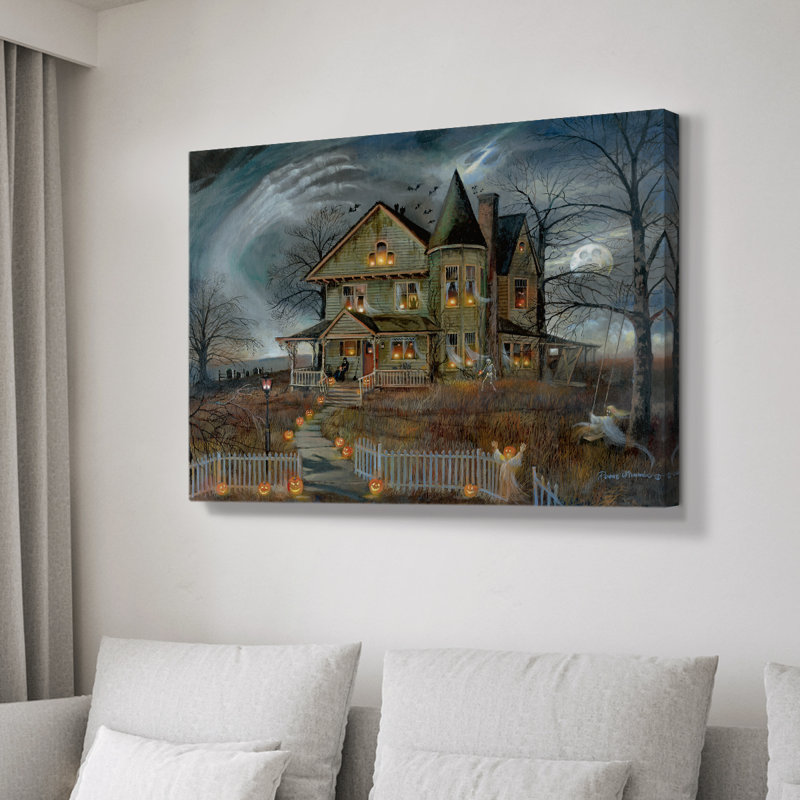 Maison hantée - Cavas enveloppés de galerie, H 18 po x l 27 po