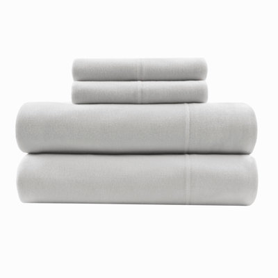 3 Piece Cotton Sheet Set All Season Grey Twin