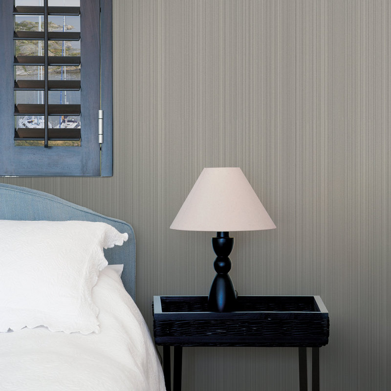 Boutique Textured Stripe Wallpaper Roll, Brown