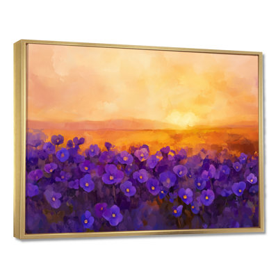 Golden Hour Violet Field II - impression florale murale mauve
