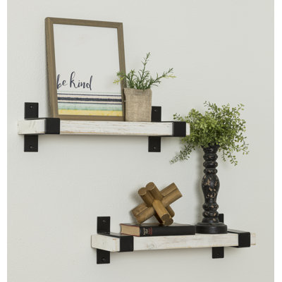 Keri 2 Piece Pine Floating Shelf