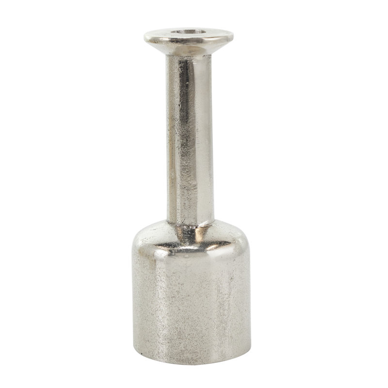Galia 8.25'' H Aluminum Tabletop Candlestick, Silver
