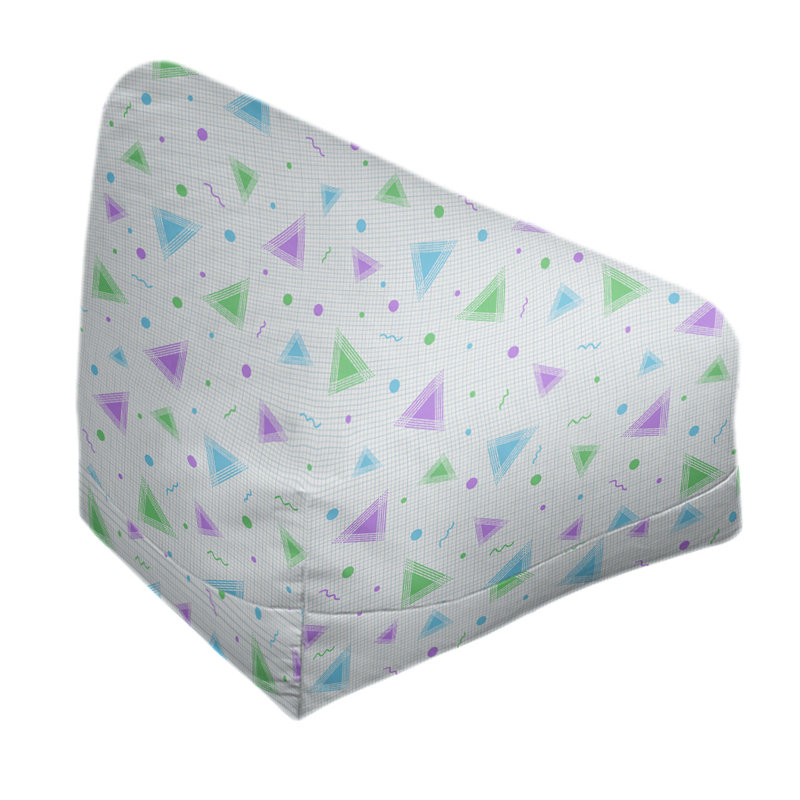 Petite chaise à sacs à billes & Leffel, H 86 po x L 27 po x P 43 po, Gris / Rose / Vert, Rembourrage poly