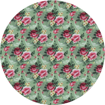 Tapis vert à motif floral Kiah