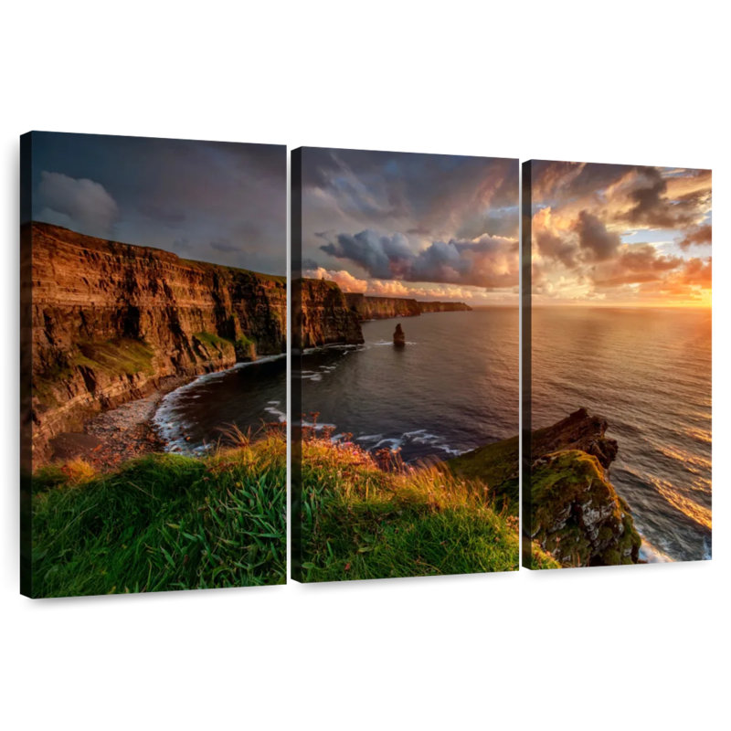 Senne Falaises de Moher avant la tombée de la nuit, H 42 po x l 65 po