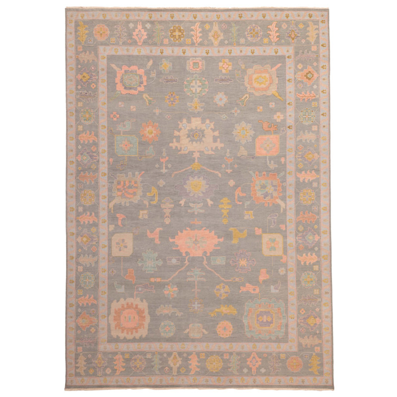 Tapis moderne sauge Oushak 9 pi 11 po x 13 pi 9 po