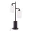 Lampe de table contemporaine en métal noir avec abat-jour blanc Cannes - Lampe de bureau moderne réglable avec 2 ampoules DEL pour le salon et la chambre à coucher-48937106