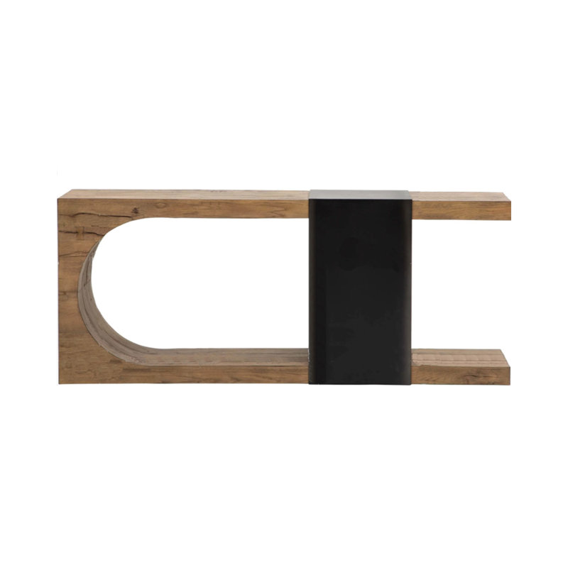 Table de véranda en bois de style américain., H 29,9 po x l 78,7 po x P 14 po