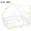 Lit de garde-corps blanc avec construction en forme de maison - Fabriqué en pin pour un lieu de repos confortable Structure pleine grandeur et barrières de sécurité-116739542