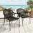 Ridge Outdoor Patio Dining Chairs Set of 2 Charcoal, Rope Rattan Woven Armchairs with Matte Black Steel Frame, Stackable Lightweight Seating for All-Weather Patio Dining and Outdoor Spaces-630075437