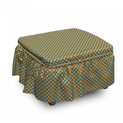 Housse pour repose-pieds mosaïque de cellules rhombus
