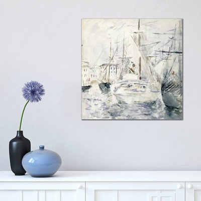 White Boat in the Port, Nice, 1881 1 Piece Wrapped Canvas Painting