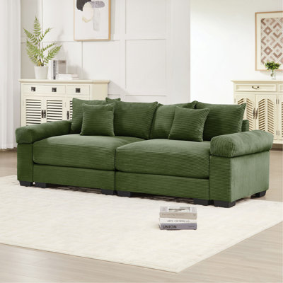 Coussin modulaire surdimensionné de 92 po avec accoudoirs extra larges en velours côtelé modulaire Cloud