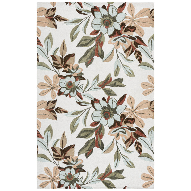 Jardin 768 Hand Tufted 80% Wool; 20% Cotton Floral Rug, Rectangle 8' x 10'