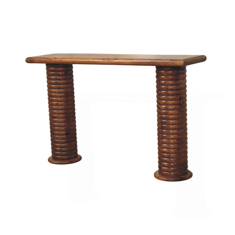Solid Wood Sculpted Leg Console