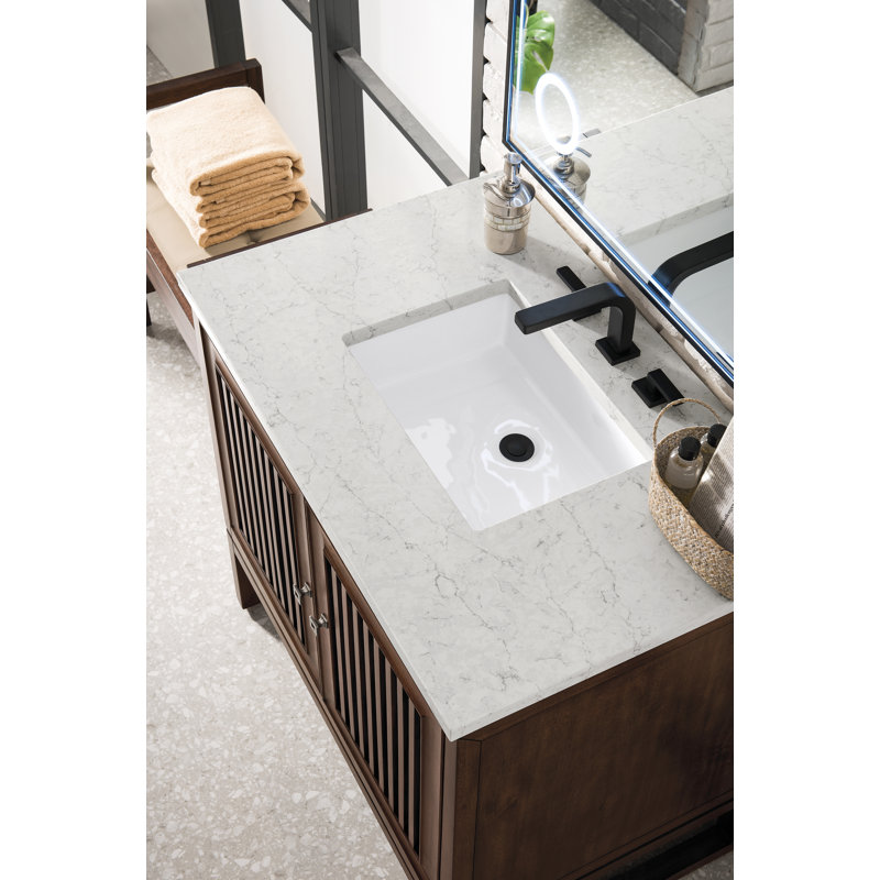Athens 36'' W Single Vanity, Eternal Jasmine Pearl, Glossy White, 8" Widespread