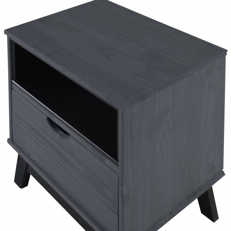 Caison 49 cm W Bedside Table, Grey