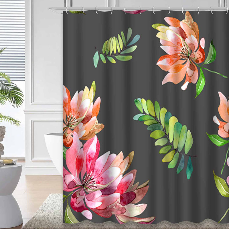 Rideau de douche avec 12 crochets, L 72 po x l 84 po