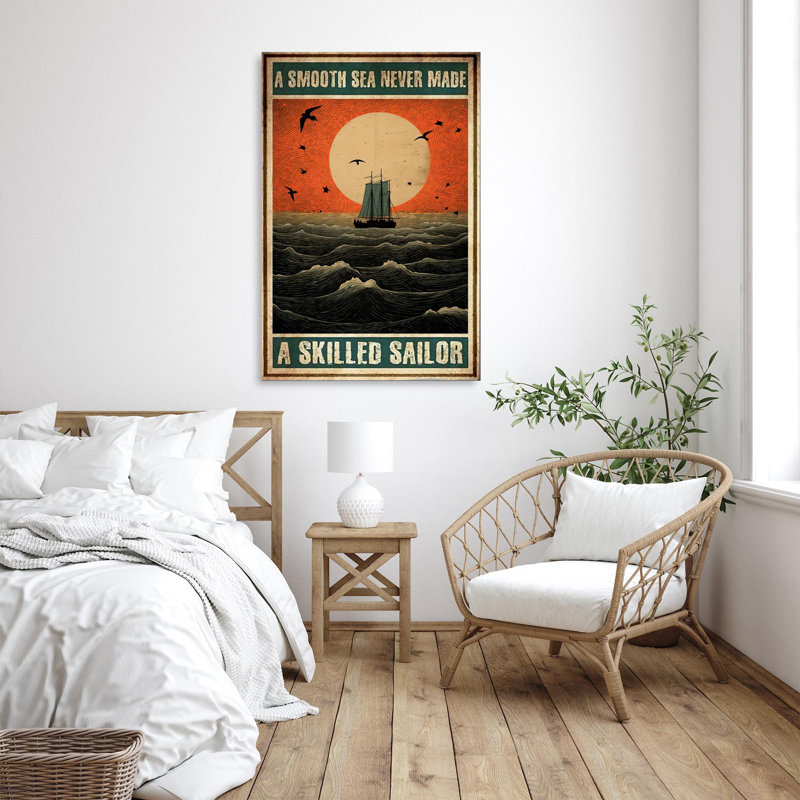 Un marin qualifié sur toile, H 14 po x l 11 po x P 1,25 po