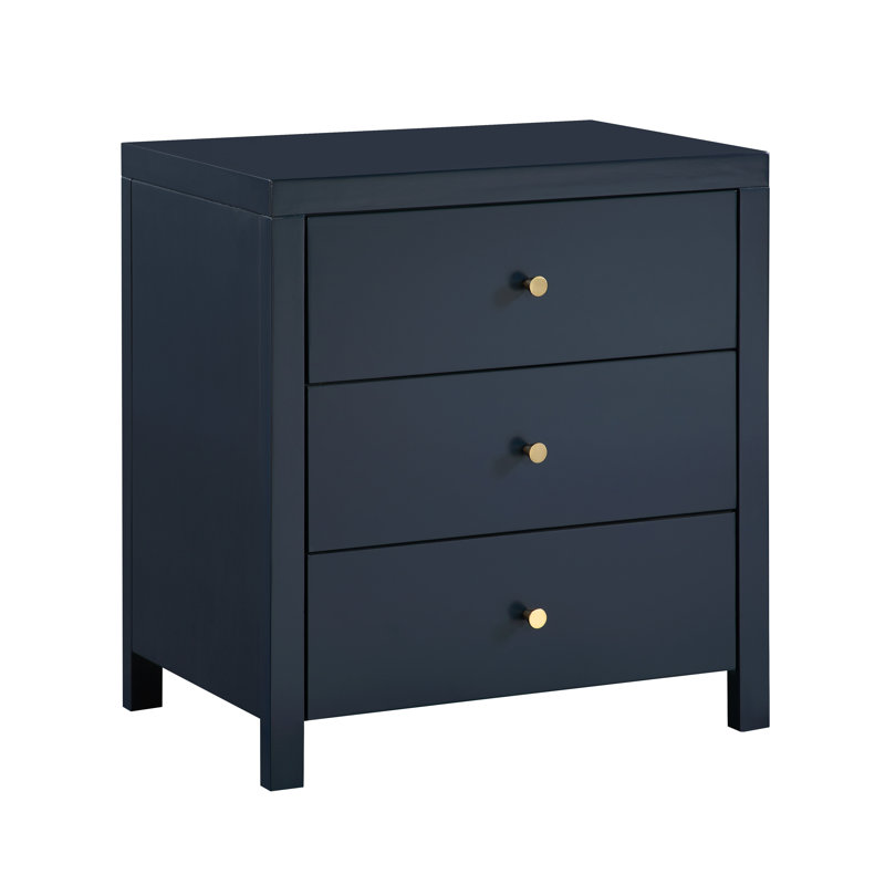 Alaynie 3-Drawer Nightstand, Midnight Blue