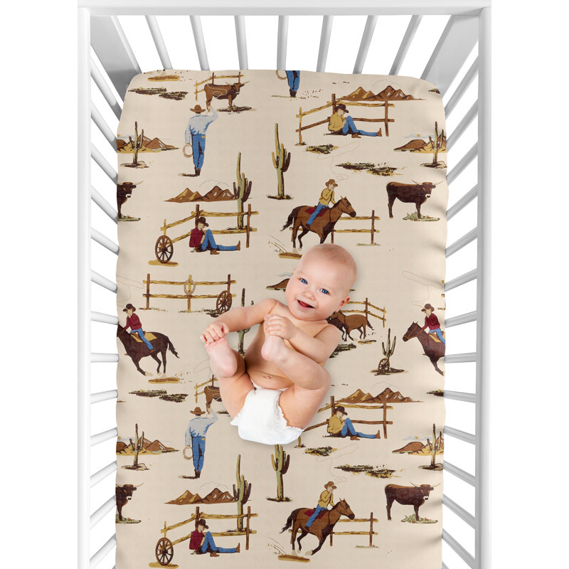 Wild West Cowboy Fitted Crib Sheet