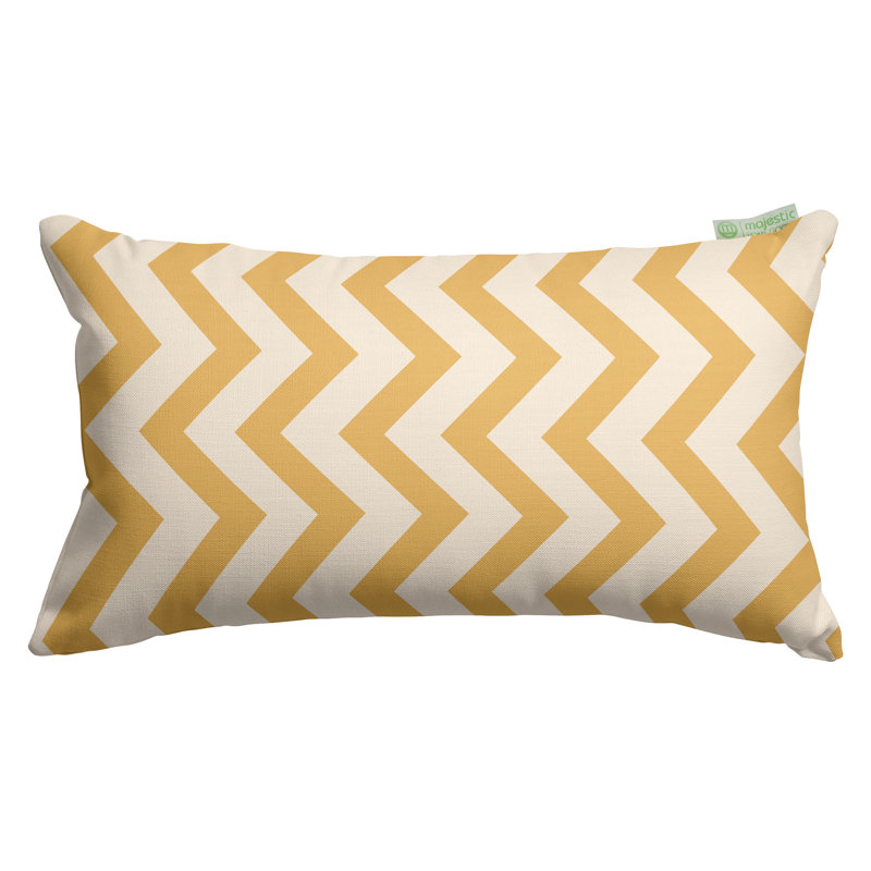 Chevron Outdoor Reversible Throw Pillow, Yellow
